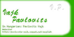 vajk pavlovits business card